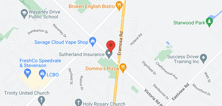 map of 265 VICTORIA Road N